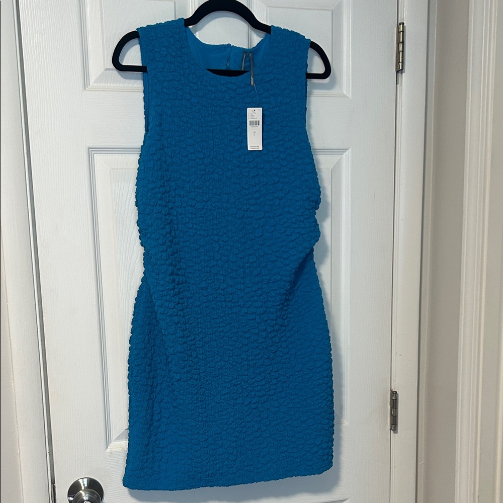 Anthropologie Textured Teal Mini Dress
